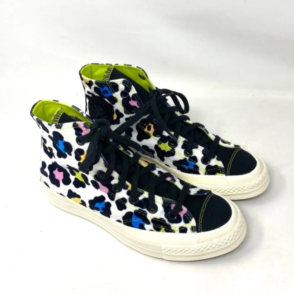 Converse Chuck 70 High Top Black Multicolor Women's Velvet Size Sneakers 572369C - Picture 6 of 9